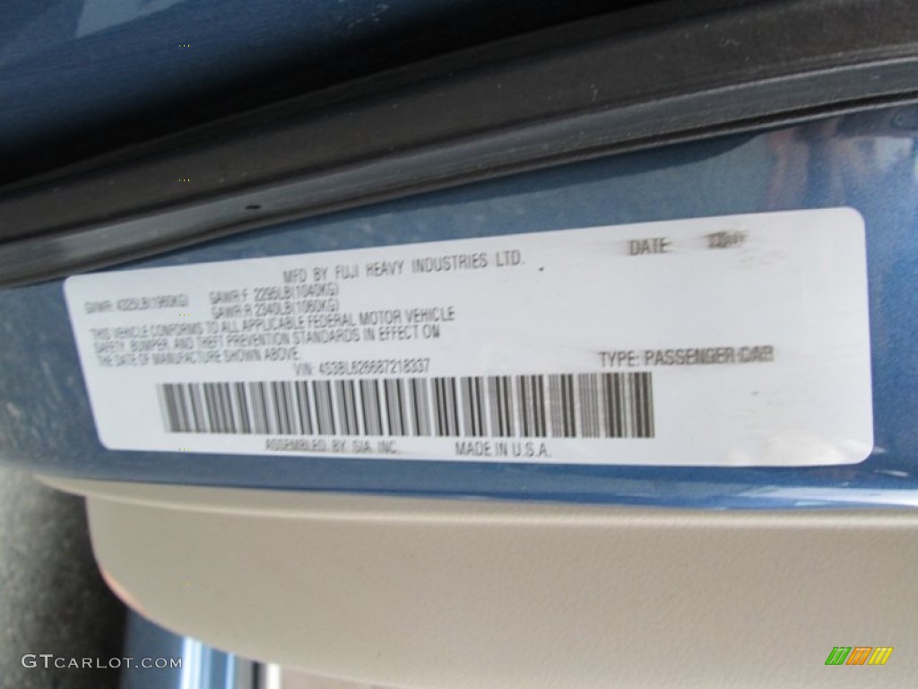 2008 Legacy 2.5i Limited Sedan - Newport Blue Pearl / Warm Ivory photo #29