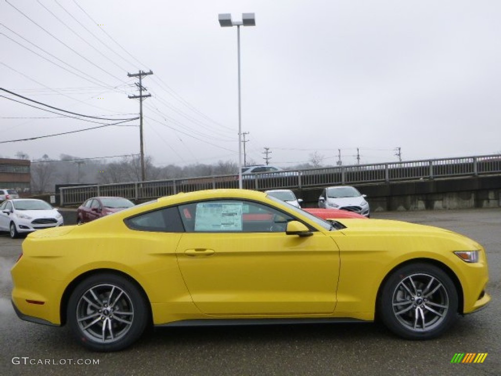 2015 Mustang EcoBoost Premium Coupe - Triple Yellow Tricoat / Ebony photo #1