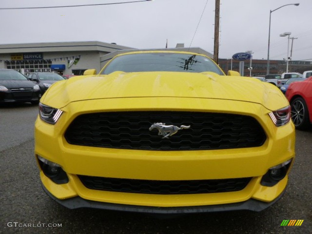 2015 Mustang EcoBoost Premium Coupe - Triple Yellow Tricoat / Ebony photo #3