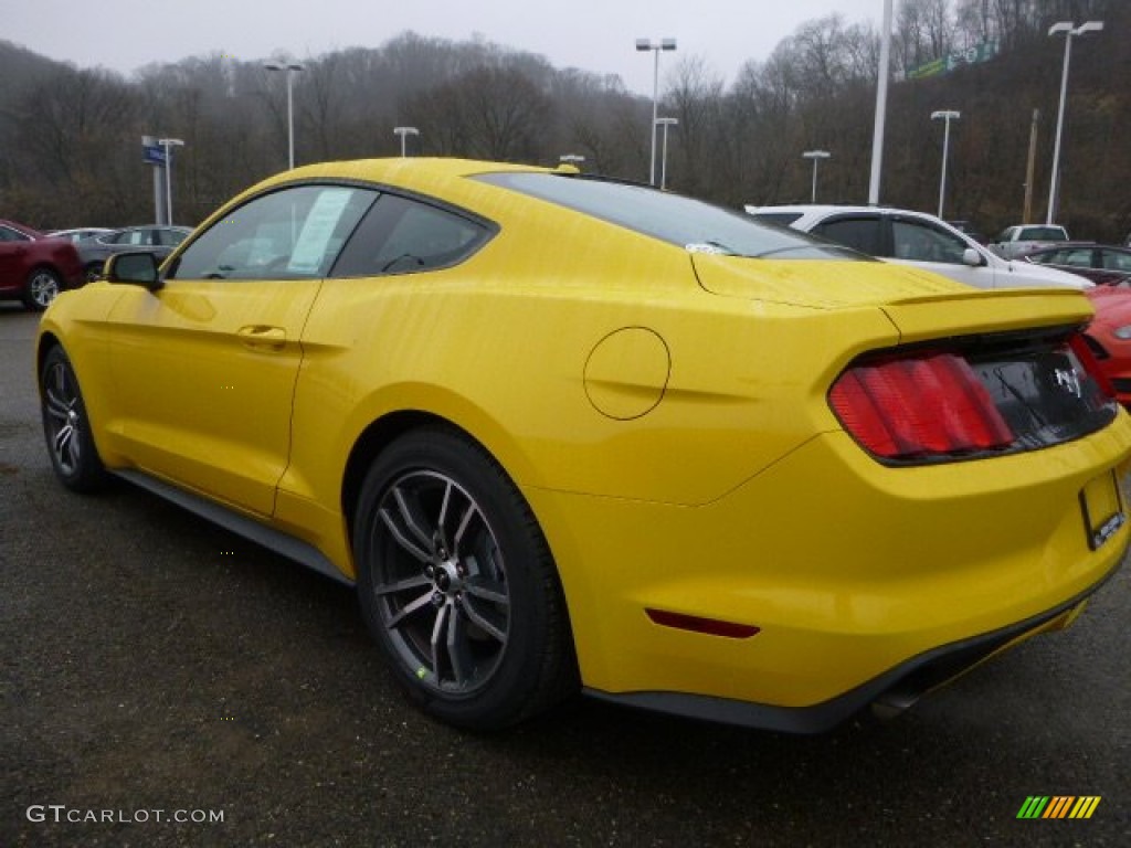 2015 Mustang EcoBoost Premium Coupe - Triple Yellow Tricoat / Ebony photo #5