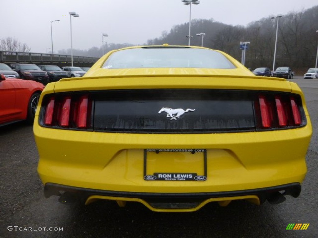 2015 Mustang EcoBoost Premium Coupe - Triple Yellow Tricoat / Ebony photo #6