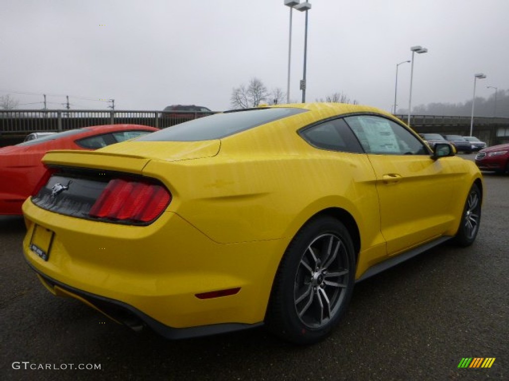 2015 Mustang EcoBoost Premium Coupe - Triple Yellow Tricoat / Ebony photo #7