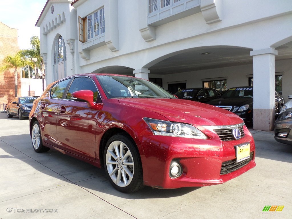 2012 CT 200h Hybrid Premium - Matador Red Mica / Black photo #1