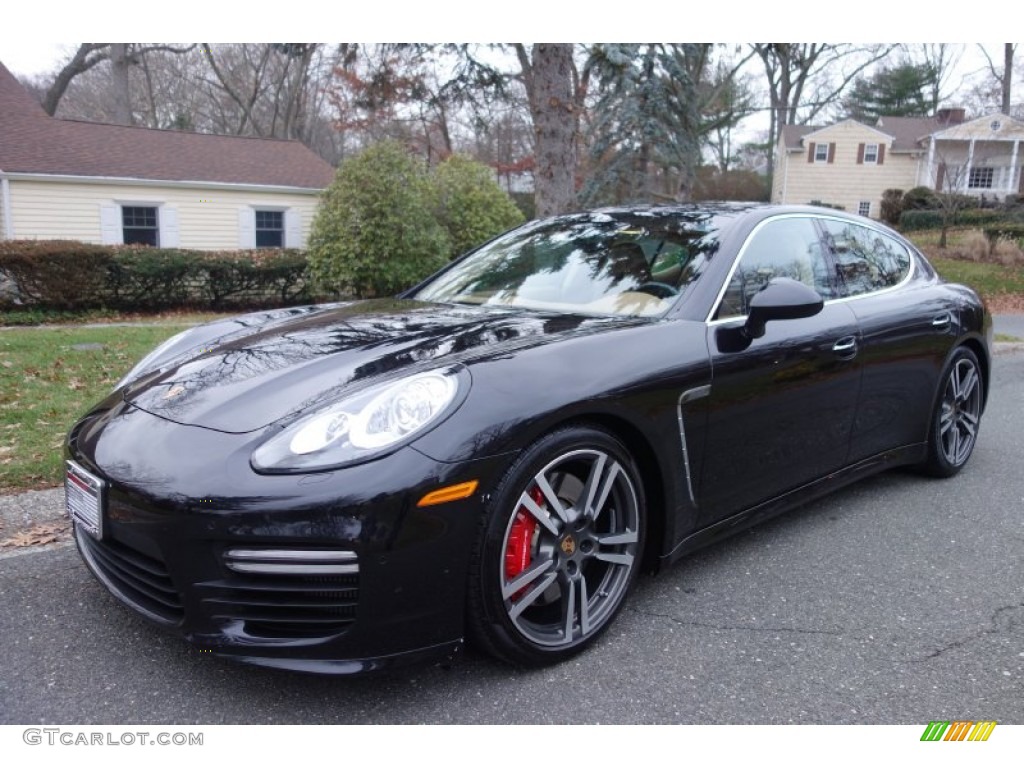 Basalt Black Metallic 2014 Porsche Panamera Turbo Exterior Photo #99941070