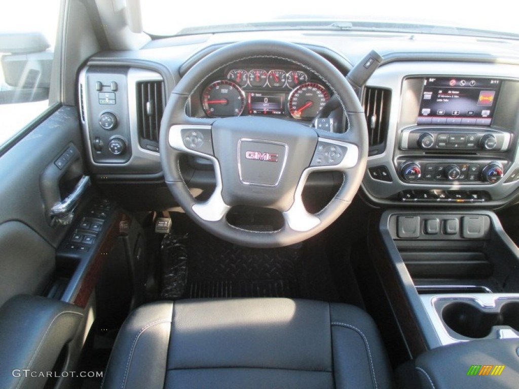 2015 GMC Sierra 3500HD SLT Crew Cab 4x4 Jet Black Dashboard Photo #99942698