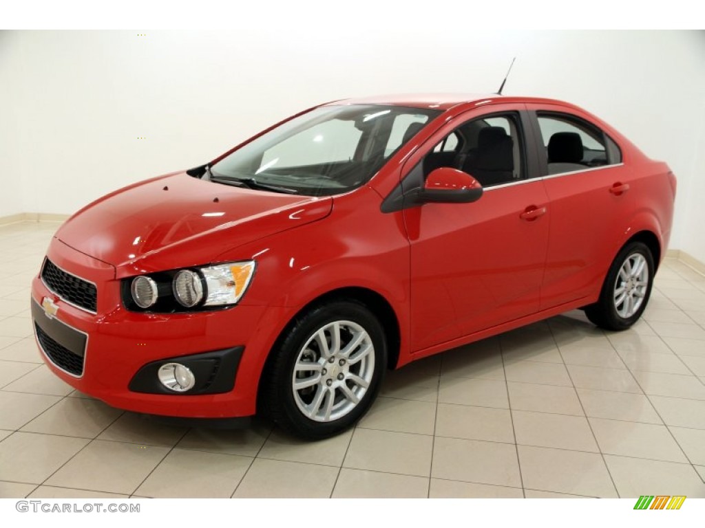 Victory Red 2012 Chevrolet Sonic LT Sedan Exterior Photo #99942756