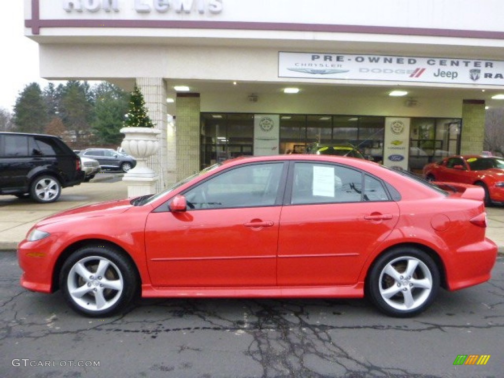 2005 MAZDA6 i Sport Hatchback - Volcanic Red / Black photo #2