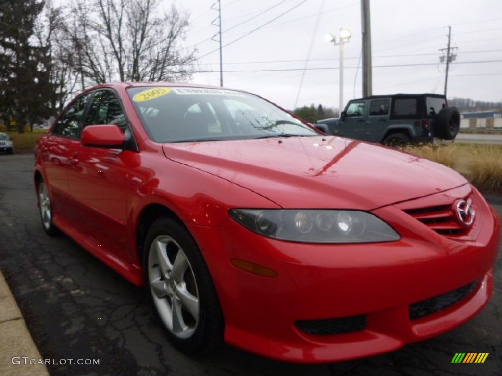 2005 MAZDA6 i Sport Hatchback - Volcanic Red / Black photo #7