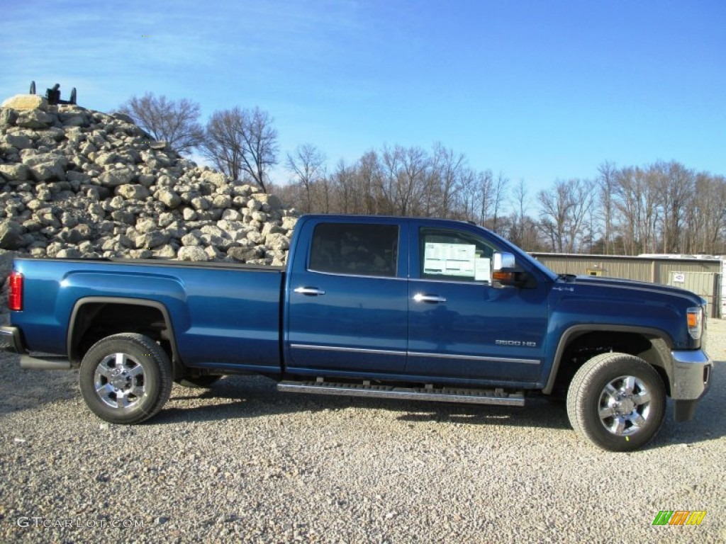 Stone Blue Metallic 2015 GMC Sierra 3500HD SLT Crew Cab 4x4 Exterior Photo #99943104