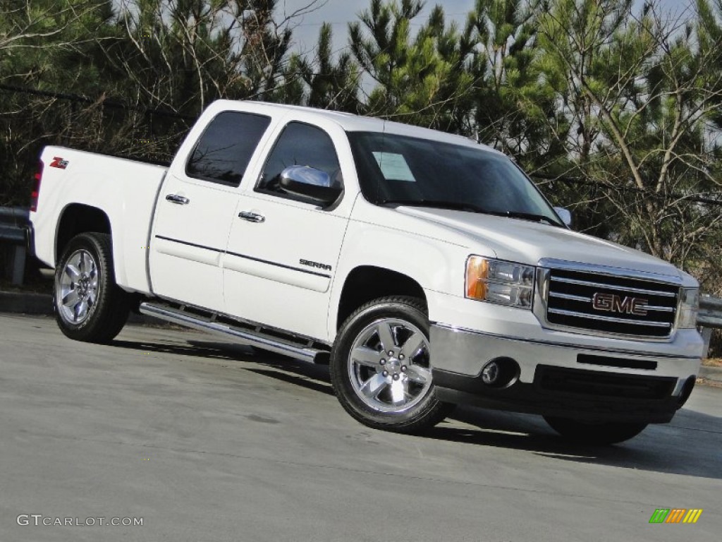 2012 Sierra 1500 SLE Crew Cab - Summit White / Ebony photo #72