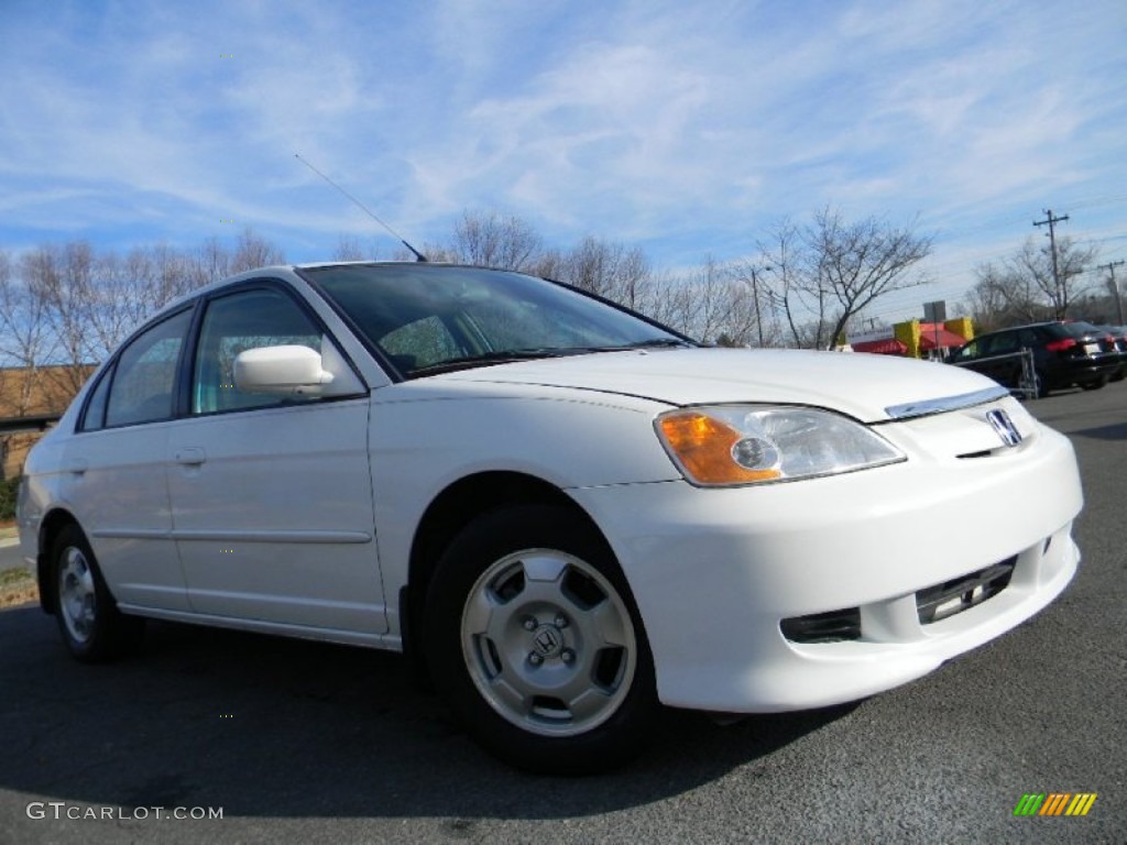 2003 Civic Hybrid Sedan - Taffeta White / Beige photo #3