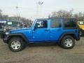 2015 Hydro Blue Pearl Jeep Wrangler Unlimited Sport S 4x4  photo #3