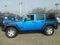 2015 Hydro Blue Pearl Jeep Wrangler Unlimited Sport S 4x4  photo #3