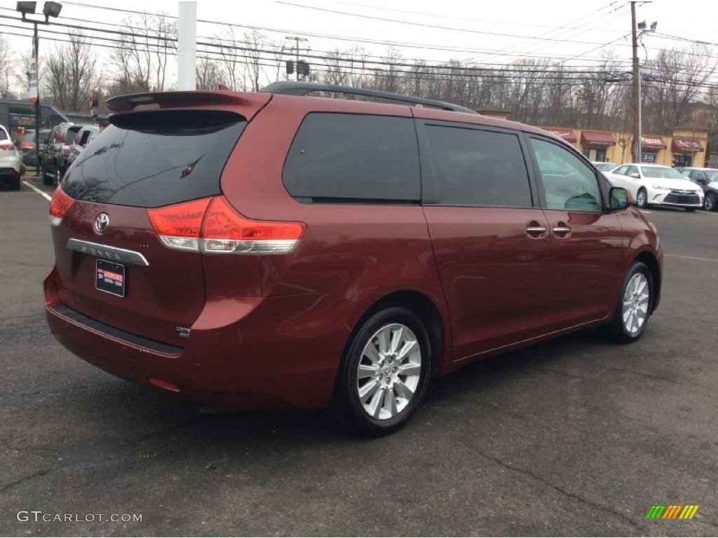 2011 Sienna Limited AWD - Salsa Red Pearl / Light Gray photo #4