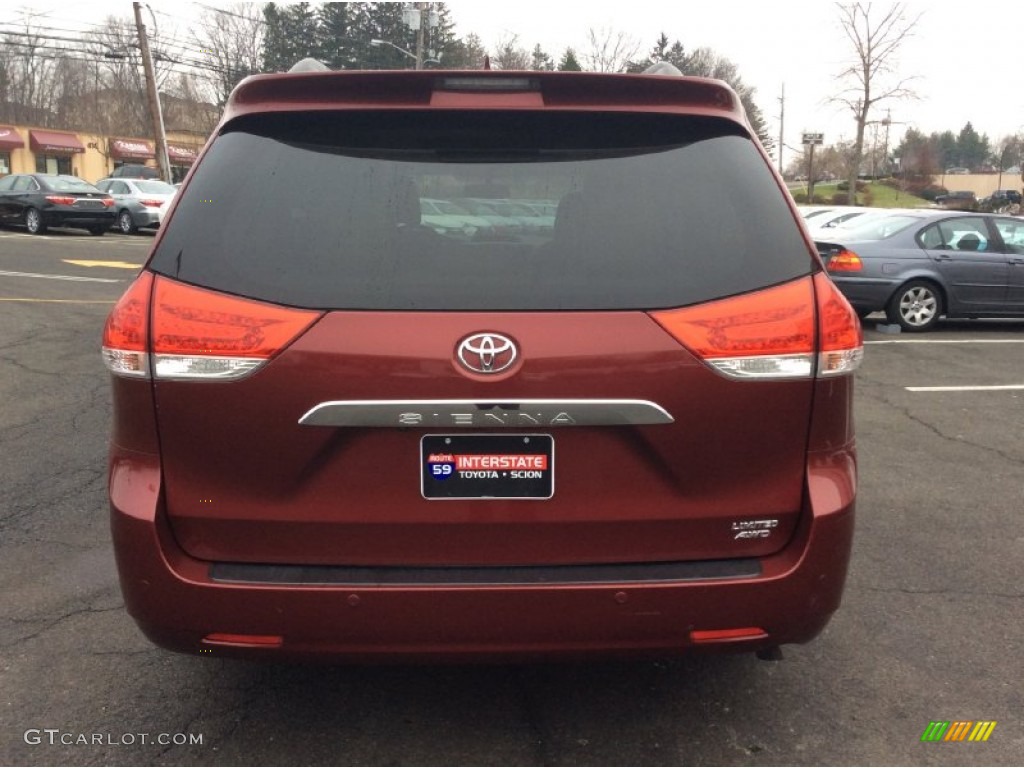 2011 Sienna Limited AWD - Salsa Red Pearl / Light Gray photo #5