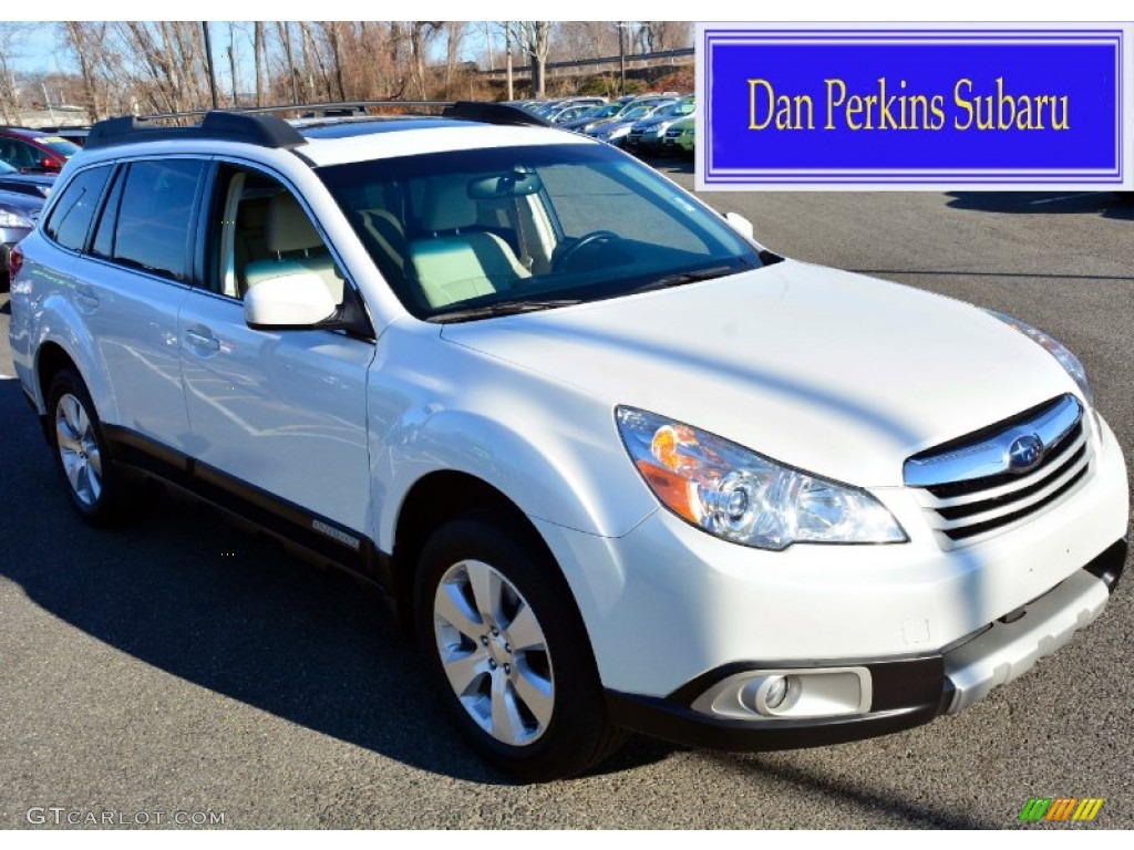 2011 Outback 3.6R Limited Wagon - Satin White Pearl / Warm Ivory photo #1