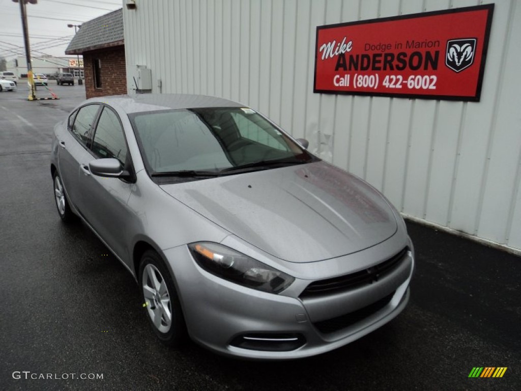 2015 Dart SXT - Billet Silver Metallic / Black/Light Tungsten Accent Stitching photo #1