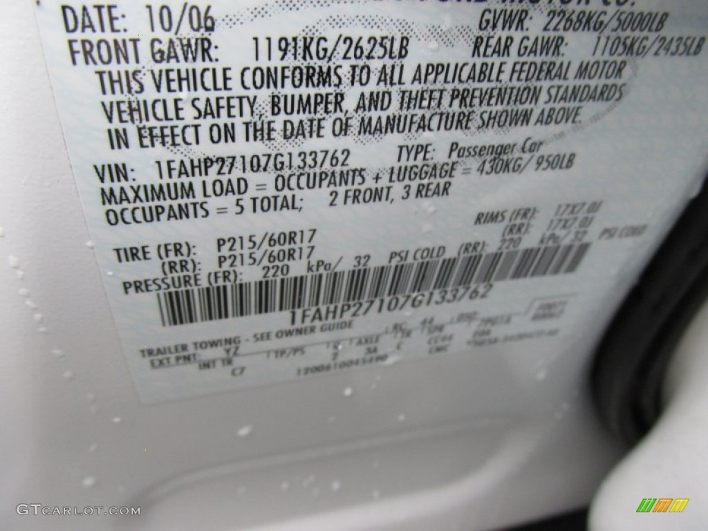 2007 Five Hundred SEL AWD - Oxford White / Pebble photo #39