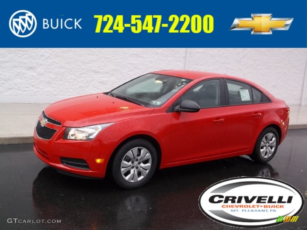 2014 Cruze LS - Red Hot / Jet Black/Medium Titanium photo #1