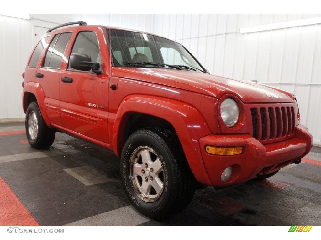 2002 Liberty Limited 4x4 - Flame Red / Taupe photo #5