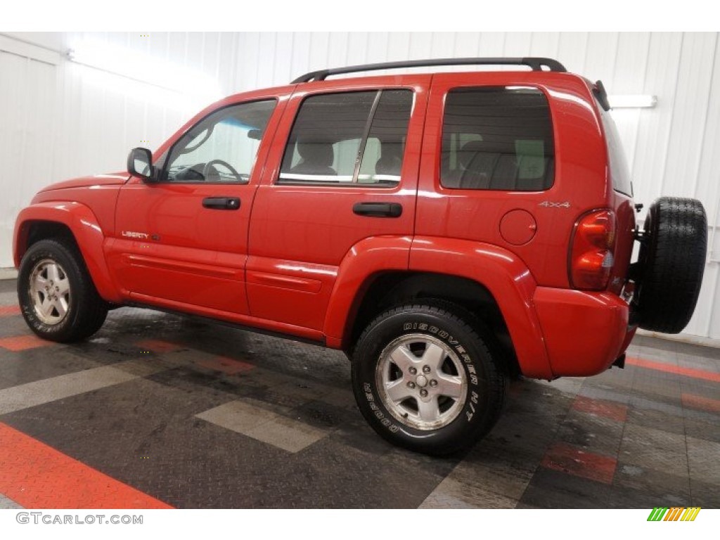 2002 Liberty Limited 4x4 - Flame Red / Taupe photo #11