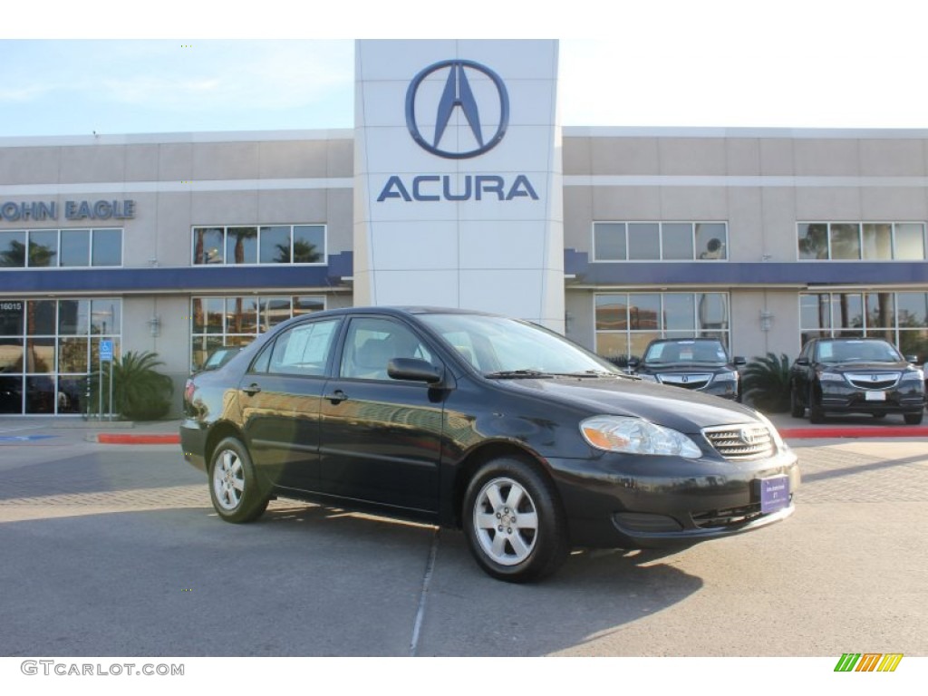 2007 Corolla CE - Black Sand Pearl / Beige photo #1