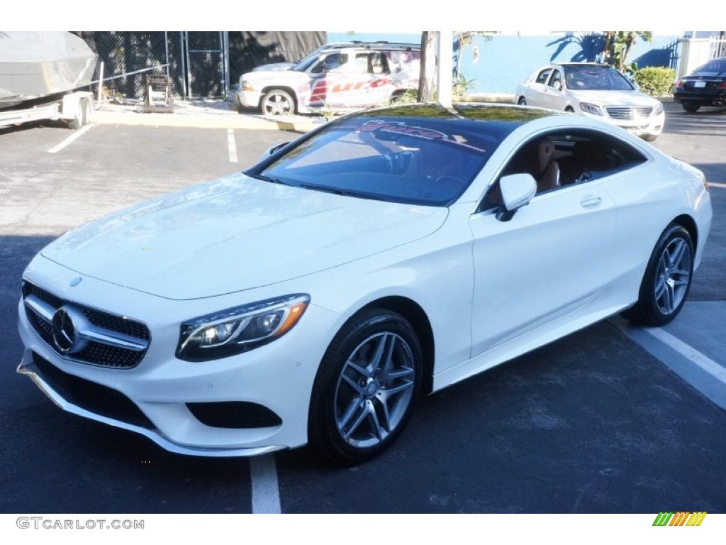 2015 S 550 4Matic Coupe - Diamond White Metallic / designo Saddle Brown/Black photo #2