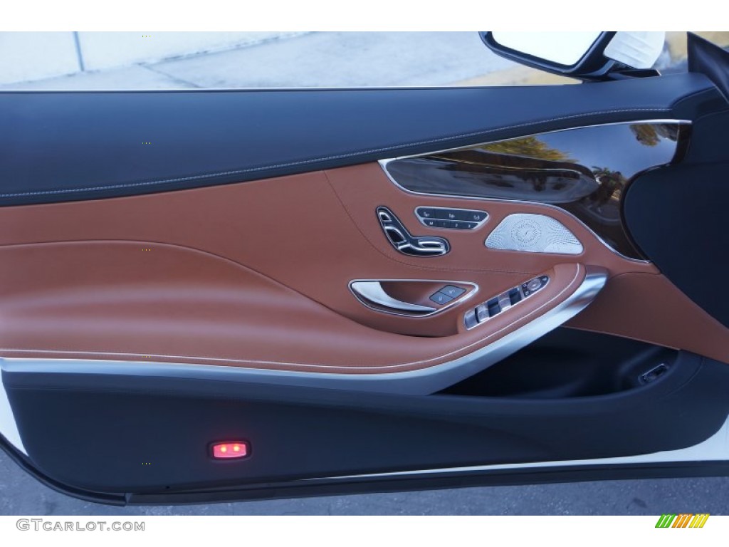 2015 Mercedes-Benz S 550 4Matic Coupe designo Saddle Brown/Black Door Panel Photo #99997393