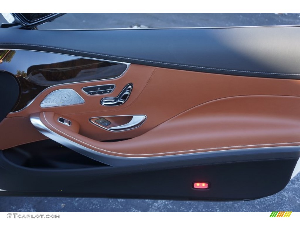 2015 Mercedes-Benz S 550 4Matic Coupe designo Saddle Brown/Black Door Panel Photo #99997661