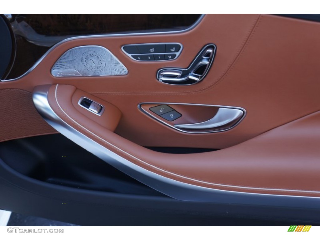 2015 Mercedes-Benz S 550 4Matic Coupe designo Saddle Brown/Black Door Panel Photo #99997703