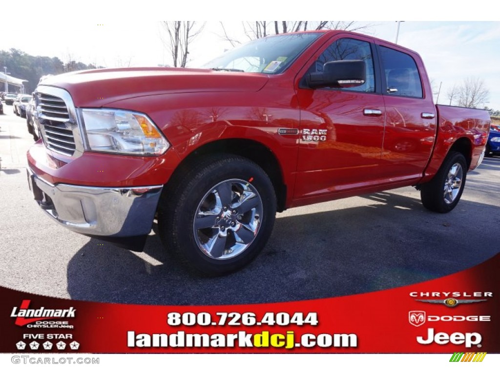 2015 1500 Big Horn Crew Cab 4x4 - Flame Red / Black/Diesel Gray photo #1