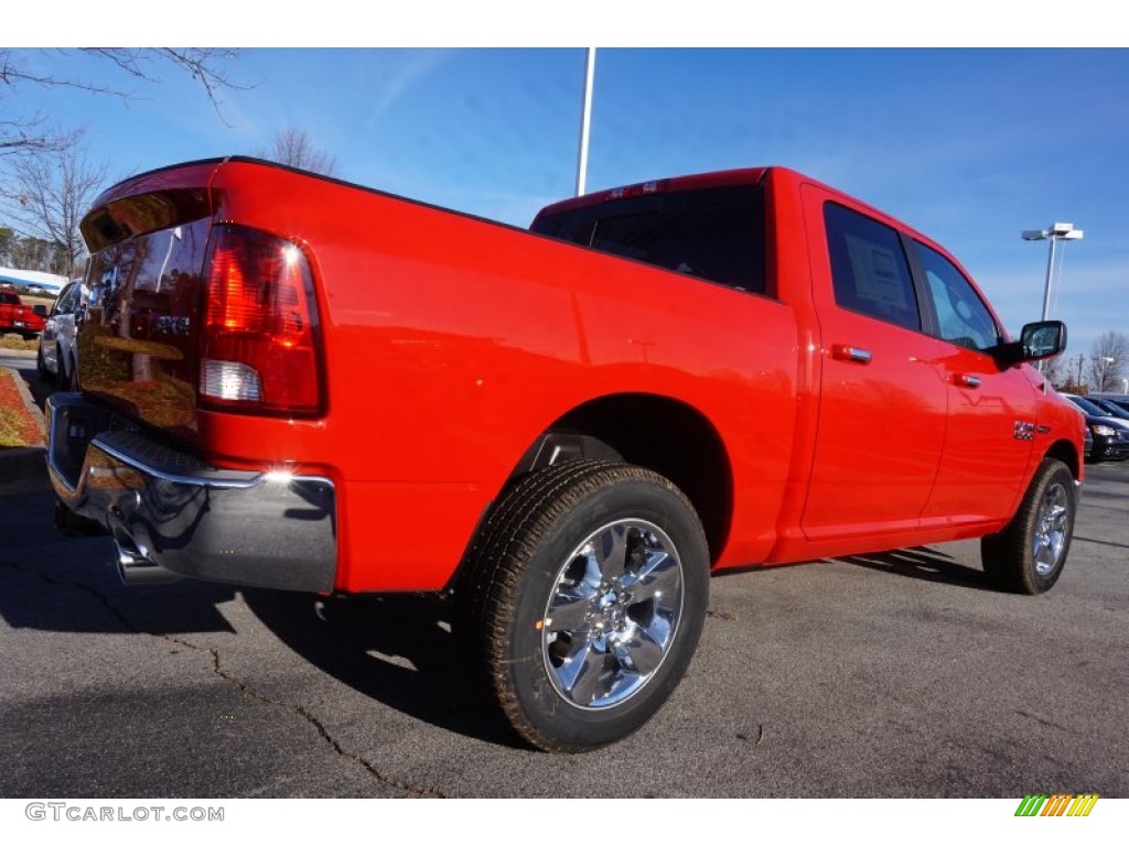 2015 1500 Big Horn Crew Cab 4x4 - Flame Red / Black/Diesel Gray photo #3