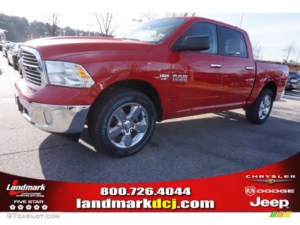 2015 1500 Big Horn Crew Cab - Flame Red / Black/Diesel Gray photo #1