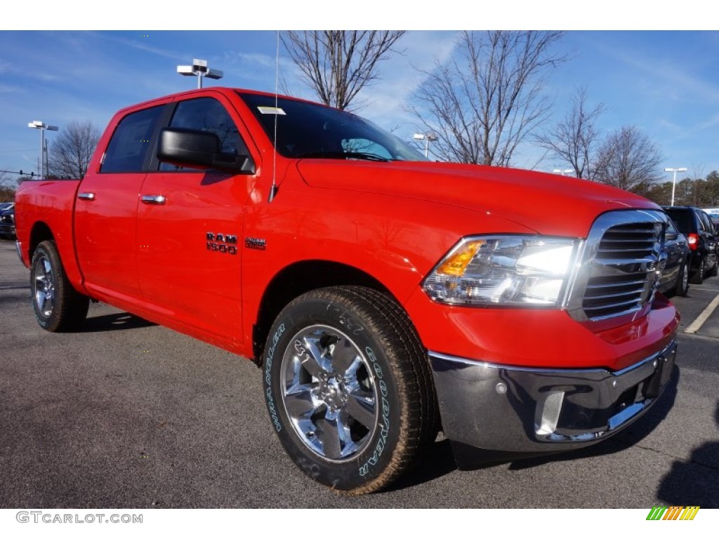2015 1500 Big Horn Crew Cab - Flame Red / Black/Diesel Gray photo #4