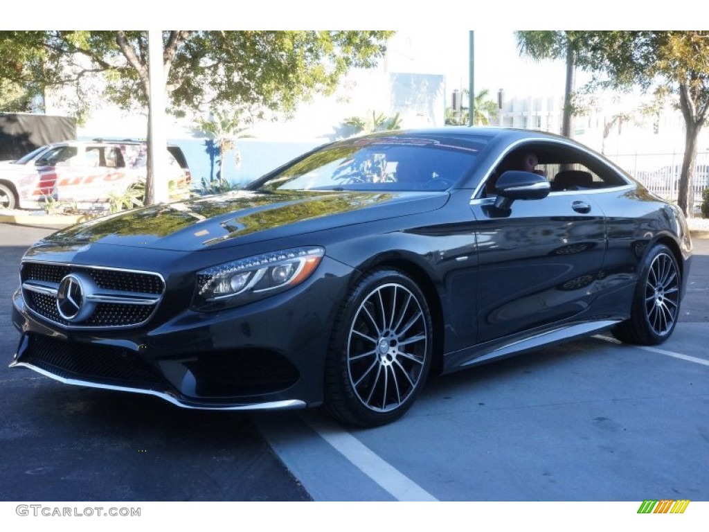 2015 S 550 4Matic Coupe - Magnetite Black Metallic / designo Bengal Red/Black photo #1