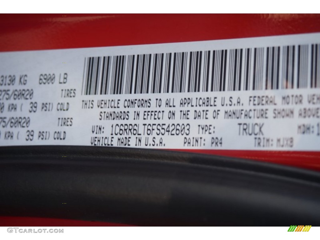 2015 1500 Color Code PR4 for Flame Red Photo #99999250