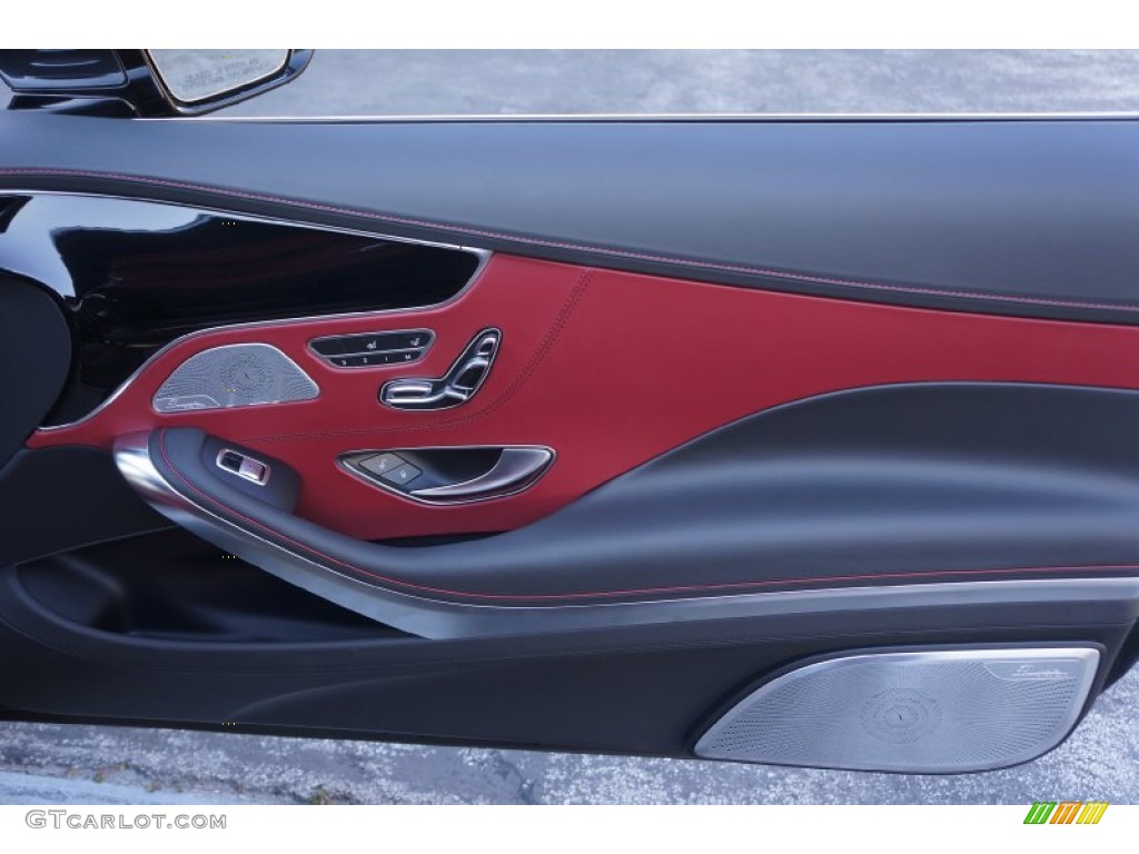2015 Mercedes-Benz S 550 4Matic Coupe designo Bengal Red/Black Door Panel Photo #99999922