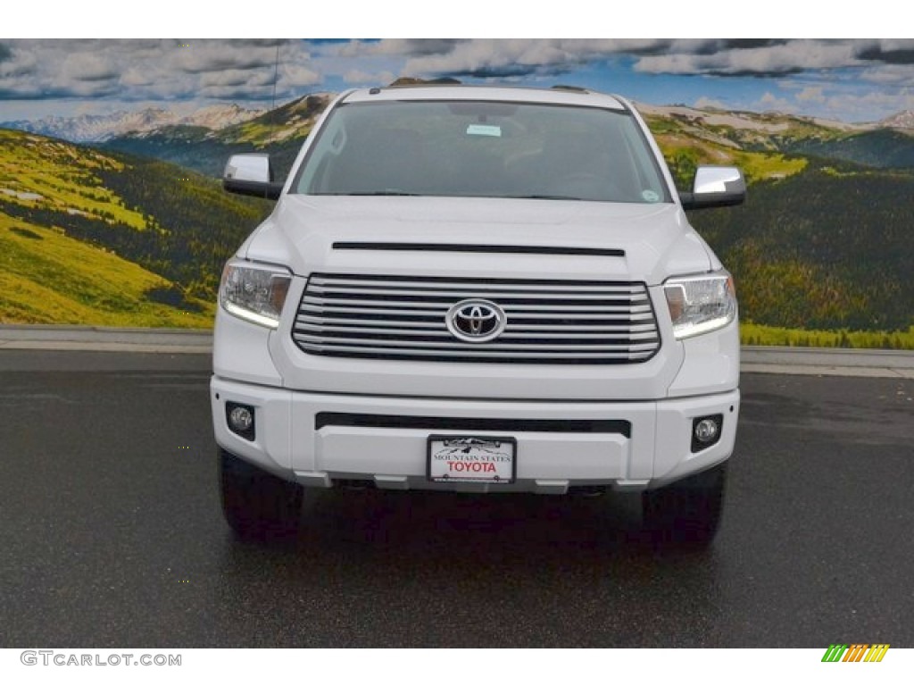 2015 Tundra Platinum CrewMax 4x4 - Super White / Black photo #2